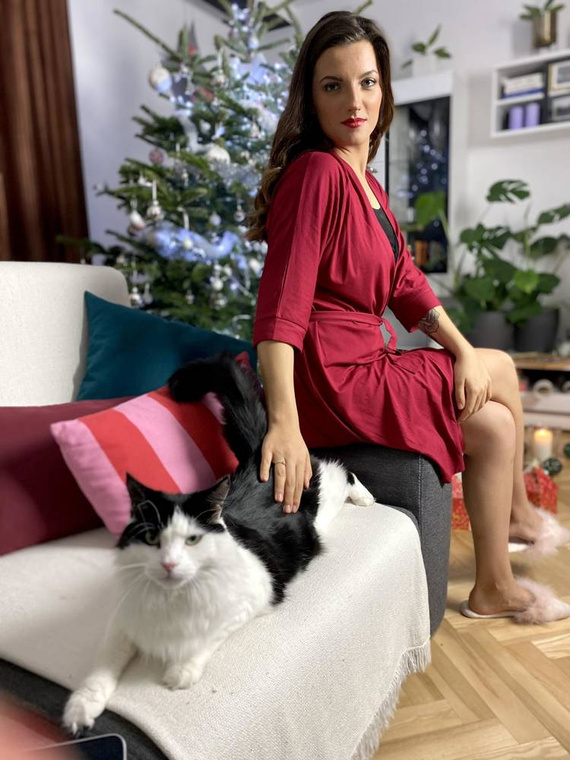 871 Visa Szlafrok damski Forex - bordowy