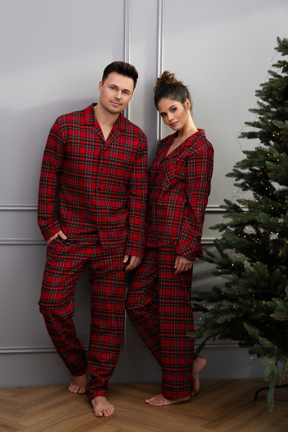 Dayana Piżama damska Sensis – flanelowa, długa, w kratkę