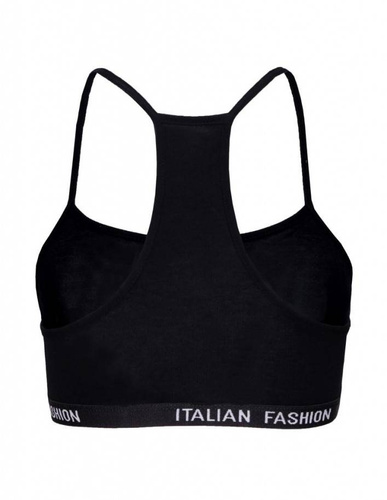 Nikola Italian Fashion Stanik dziewczęcy, wąskie ramiączko - czarny