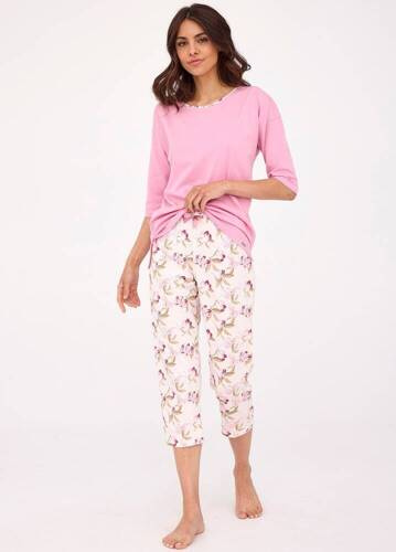 792/416 Ivette Piżama damska 3/4 Cornette różowy