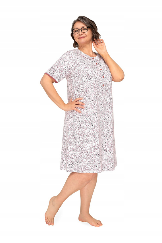 263 Basia I rozpinana koszula nocna Martel - bordowa