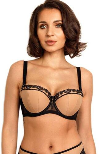 VB-456 Biustonosz balkonetka Vena karmel-czarny