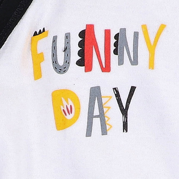 Alfabet Body kopertowe z bawełny organicznej Nini biały