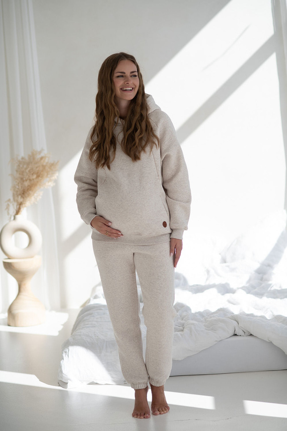 Motherhood Milk&Love bluza do karmienia oversize latte melange
