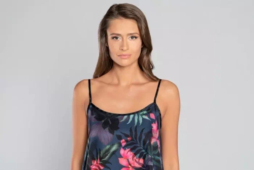 Amazonia Piżama Damska wąskie ramiączko, spodenki Italian Fashion - druk