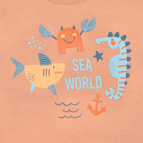 Morskie Zwierzątka Bluza dresowa z bawełny organicznej Nini pomarańczowy