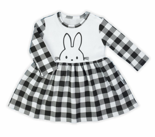 163364 Sukienka bawełniana "Bunny Kratka" Nicol - czarny