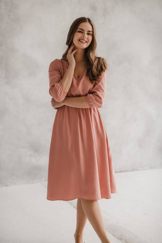 Lovely Dress Midi rękaw 3/4 sukienka ciążowa i do karmienia Milk&Love herbal rose