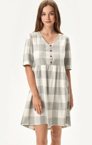 41897 Farris Koszula nocna flanelowa Henderson - light grey