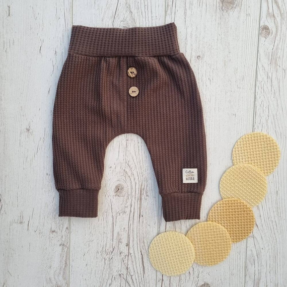 "Natural Waffel" Makoma Spodnie niemowlęce mocha
