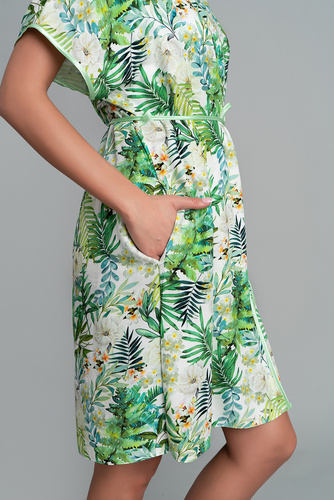 Florina Szlafrok Damski Italian Fashion - druk liście