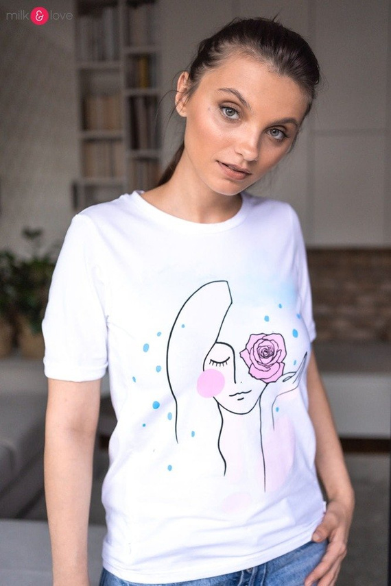 Bluzka do karmienia Boob Milk&Love ciemny granat z grafiką