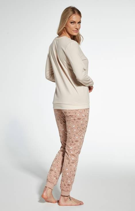 Cornette 671/344 Evening Piżama damska - beżowy mocca