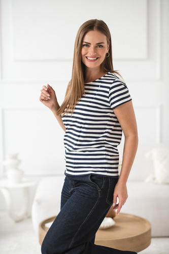 Bluzka do karmienia z krótkim rękawem Milk&Love w paski