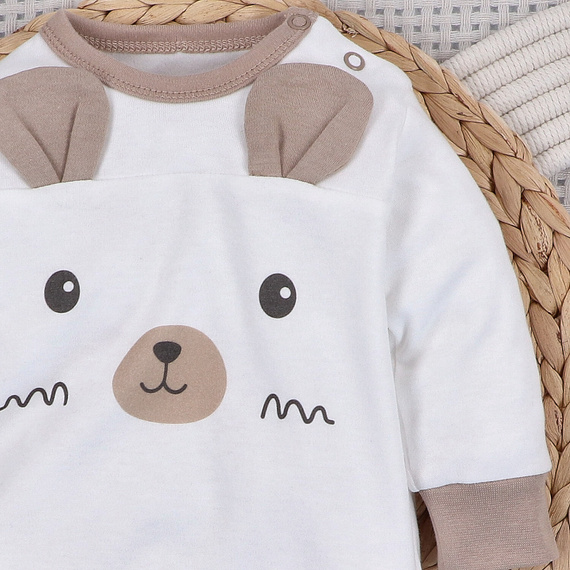 ABN-5509 Sky Journey Pajac niemowlęcy bez stópek Nini | Bawełna organiczna, zapięcie na napy