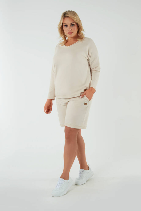 Madri krótkie spodenki damskie Italian Fashion - beżowy