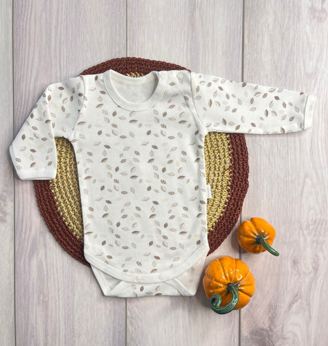 Bawełniane body dziecięce Mamatti BD15426 listki