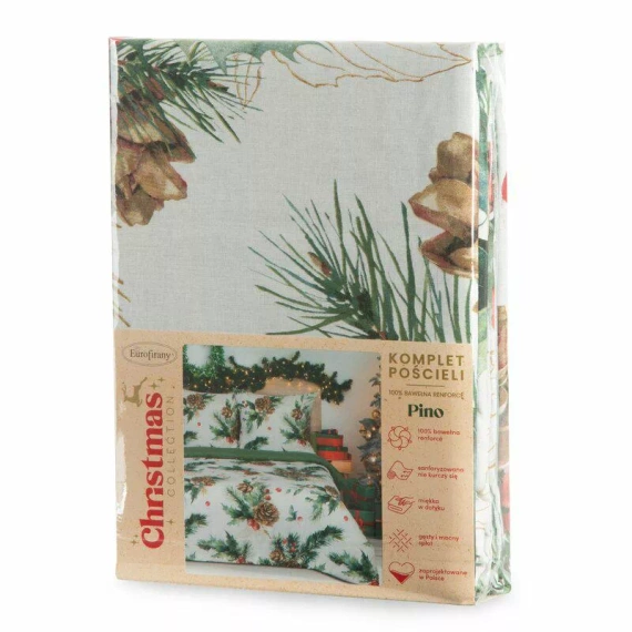 Pino Pościel świąteczna stroiki Eurofirany biały/zielony