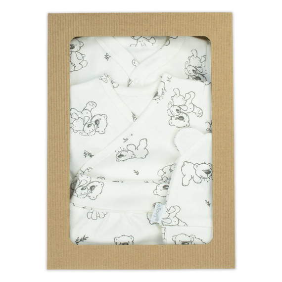 4700 02 Komplet wyprawkowy 4-częściowy nadruk "Basic" Nicol - ecru