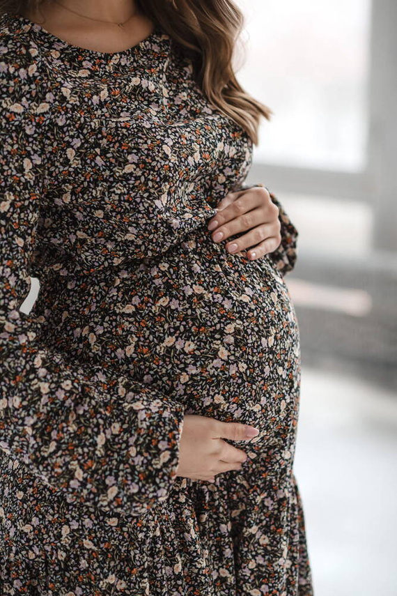 Lovely Dress sukienka ciążowa i do karmienia Milk&Love czarna w kwiatuszki