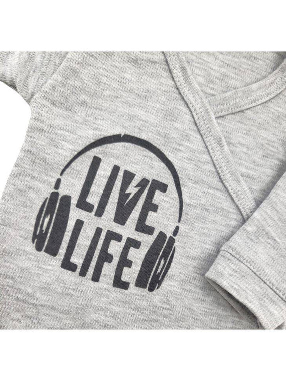 "Music" Terjan Body rozpinane z długim rękawem - szary