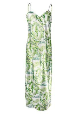 Flowers Halka satynowa długa koszulka damska DKaren - DK-HI 11 biały