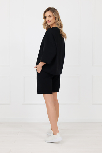 Bluza Kaori Italian Fashion 3/4 rękaw bawełna elastan- czarna