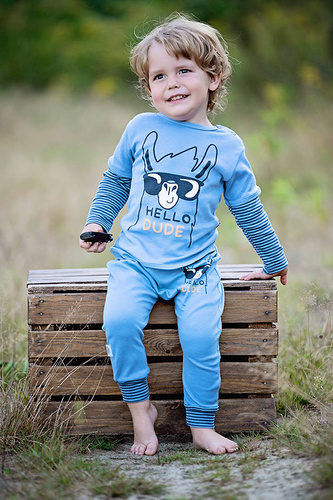 "Hello Dude" Makoma Spodnie niemowlęce niebieski
