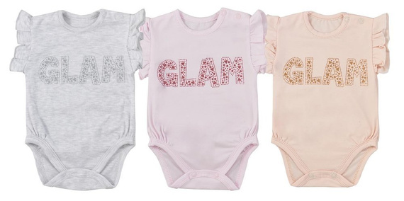 Bawełniane Body krótki rękaw "GLAM LATO" Koala-różowy
