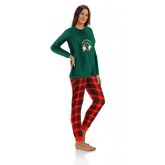 2576 Skrzat Piżama damska świąteczna Sesto Senso zielony