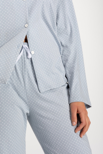 Always Classy piżama damska rozpinana Momenti Per Me dusty blue