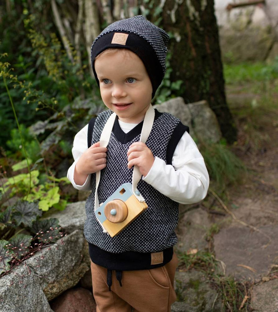 Le Tigre Pinokio Kamizelka chłopięca - czarny