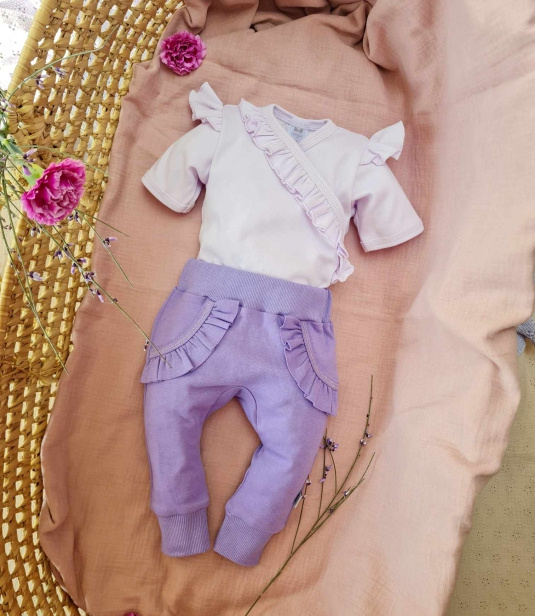 362F Calinka Body rozpinane z krótkim rękawem Marija - jasny fiolet