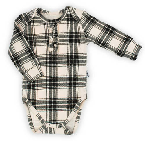 Body z długim rękawem 163634 "Magia Świąt" Nicol - kratka: czarny, beżowy