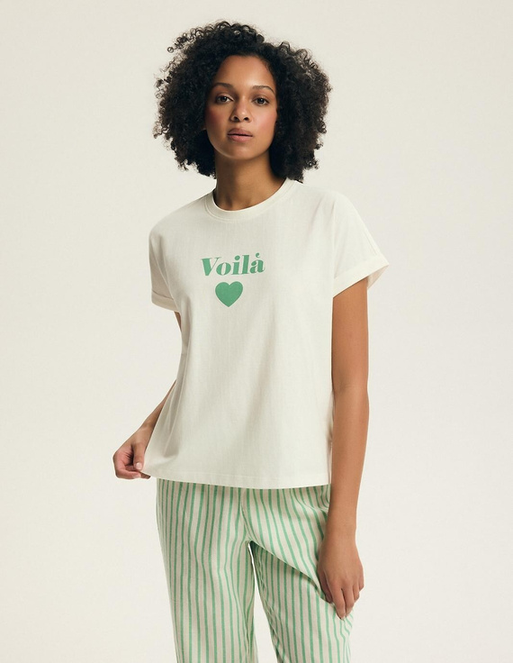 Piżama damska Henderson Darlan 43707 – bawełna, długie spodnie, print-green