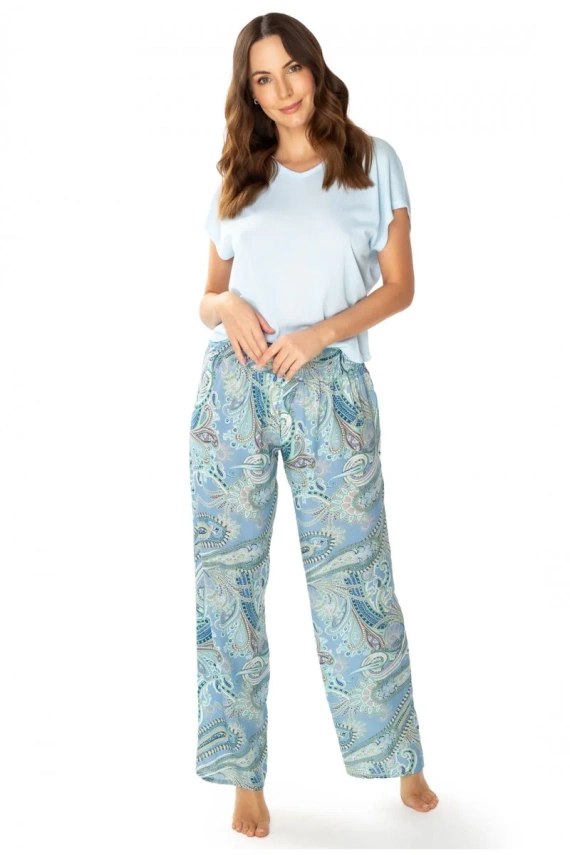 86634 Laguna piżama damska Mewa niebieski druk