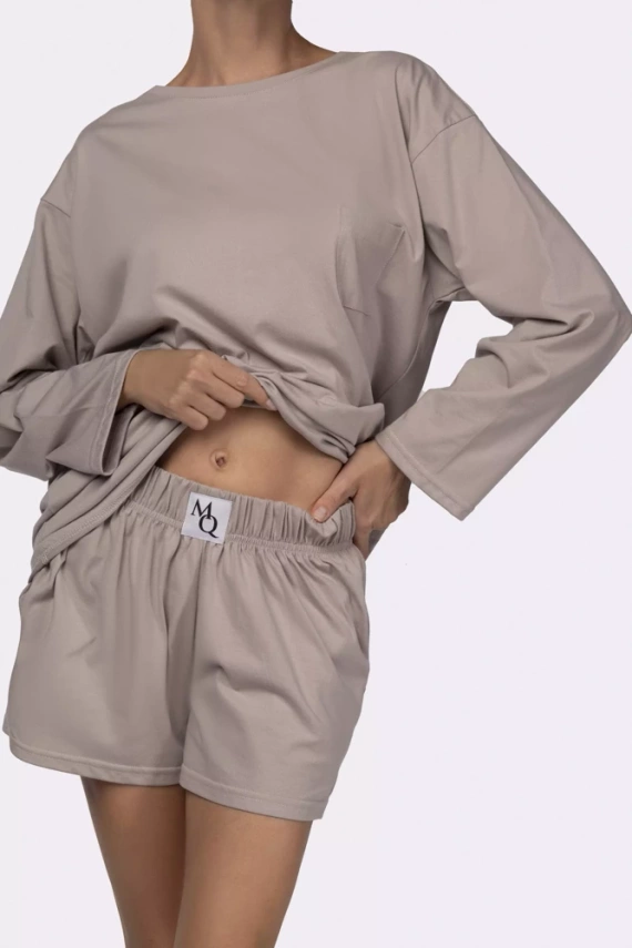 Joy longsleeve Piżama damska Mona beige