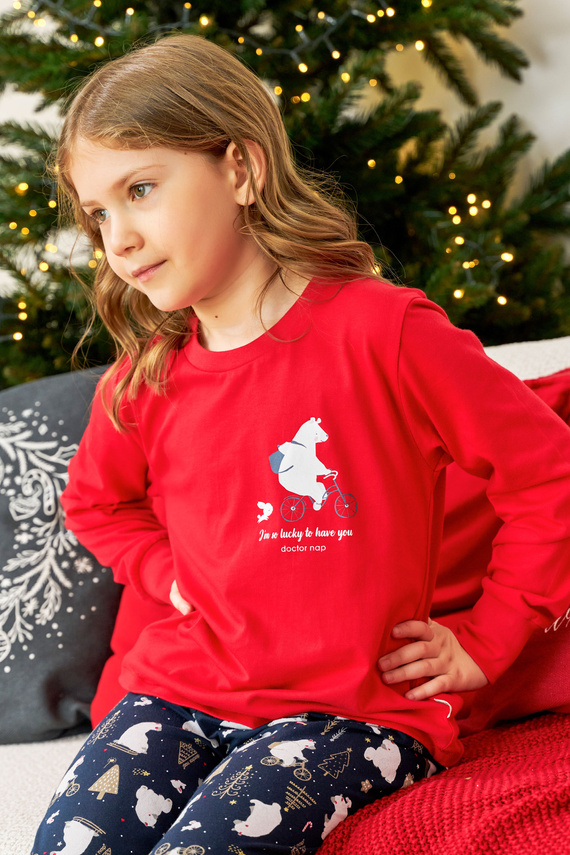 Piżama dziecięca 5264 "Frozen" Unisex Doctor Nap - red