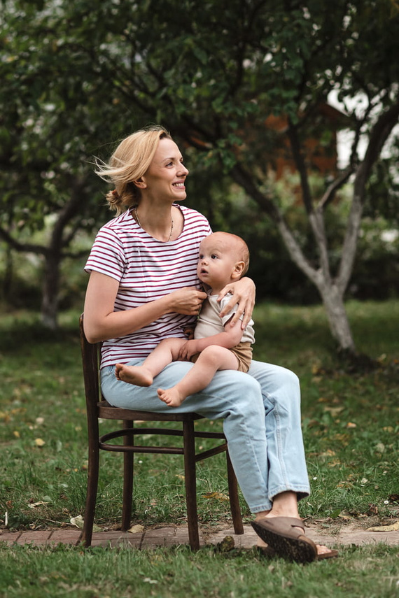 Bluzka do karmienia z krótkim rękawem Milk&Love w paski