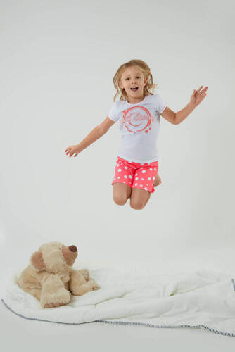 Raba Italian Fashion Piżama dziecięca - biały/druk malinowy