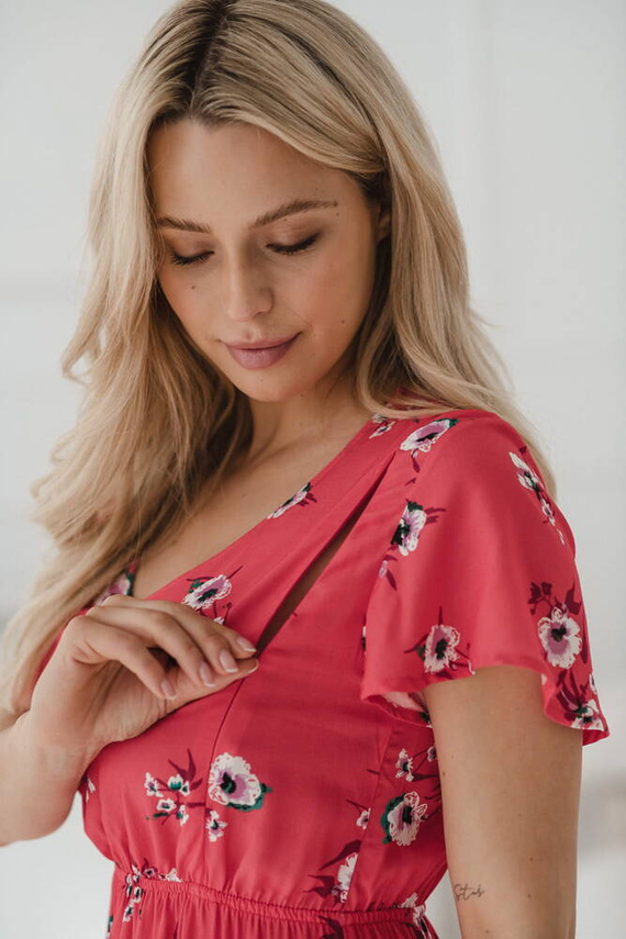 Lovely Dress Milk&Love sukienka ciążowa i do karmienia koralowy