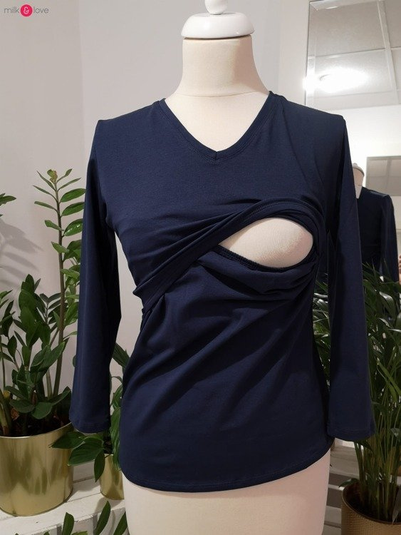 Bluzka do karmienia i ciążowa z dekoltem w serek Milk Shirt czerwona