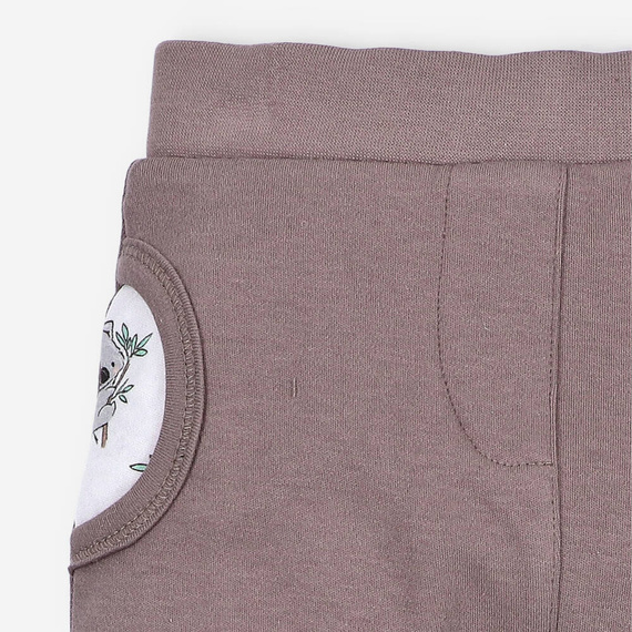 Sweets Koala Spodnie niemowlęce z bawełny organicznej Nini czekoladowy