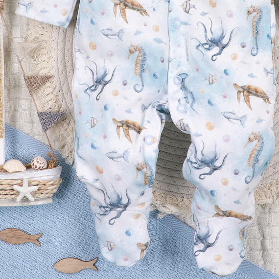 ABN-5450 Sea Of Joy Pajacyk niemowlęcy Nini – bawełna organiczna, zapięcie na napy