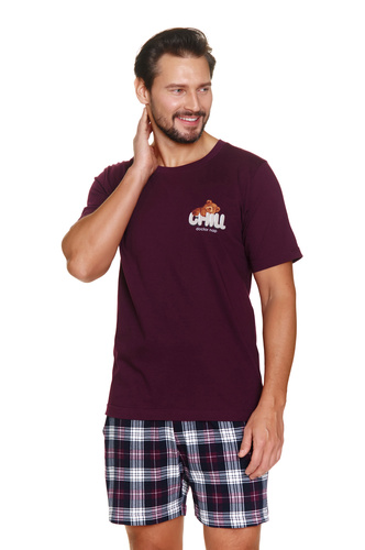 7201 "Chill" Piżama Męska Doctor Nap - burgundy