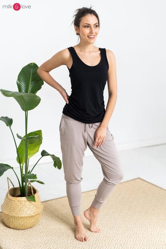 Spodnie Milk&Love dresowe joggersy beżowy