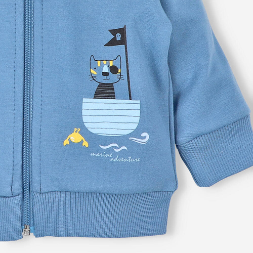 Piraci Bluza dresowa z kapturem z bawełny organicznej Nini niebieski