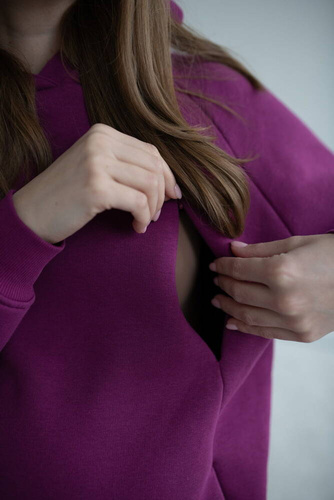 Motherhood Milk&Love bluza do karmienia oversize fioletowy