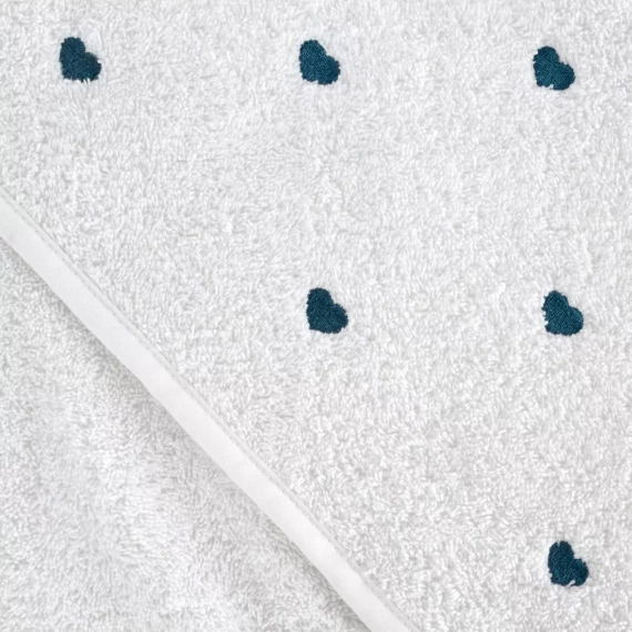 Baby 58 Serca niemowlęce okrycie kąpielowe Eurofirany biały/niebieski