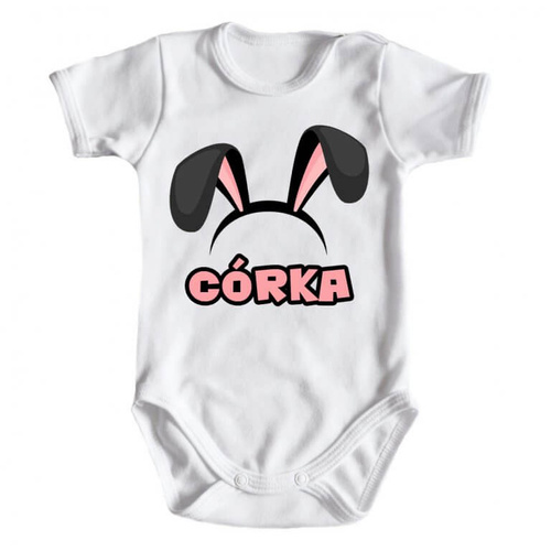 "Córka Wielkanoc" Moocha body krótki rękaw biały